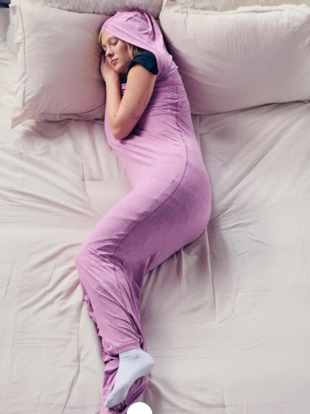 HUG SLEEP  Pink / Lavender Hooded Sleep Sack - Soft Cozy Nightwear . Size S